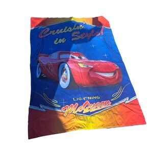 Y2k Disney Pixar Cars Lightning McQueen Reversible Toddler Bed Comforter